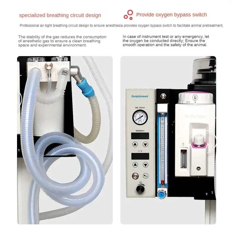 DA1200V3 All-in-one Anaesthesia Ventilator Aluminium type trolley Pet Veterinary Instruments Dual Airbox Design