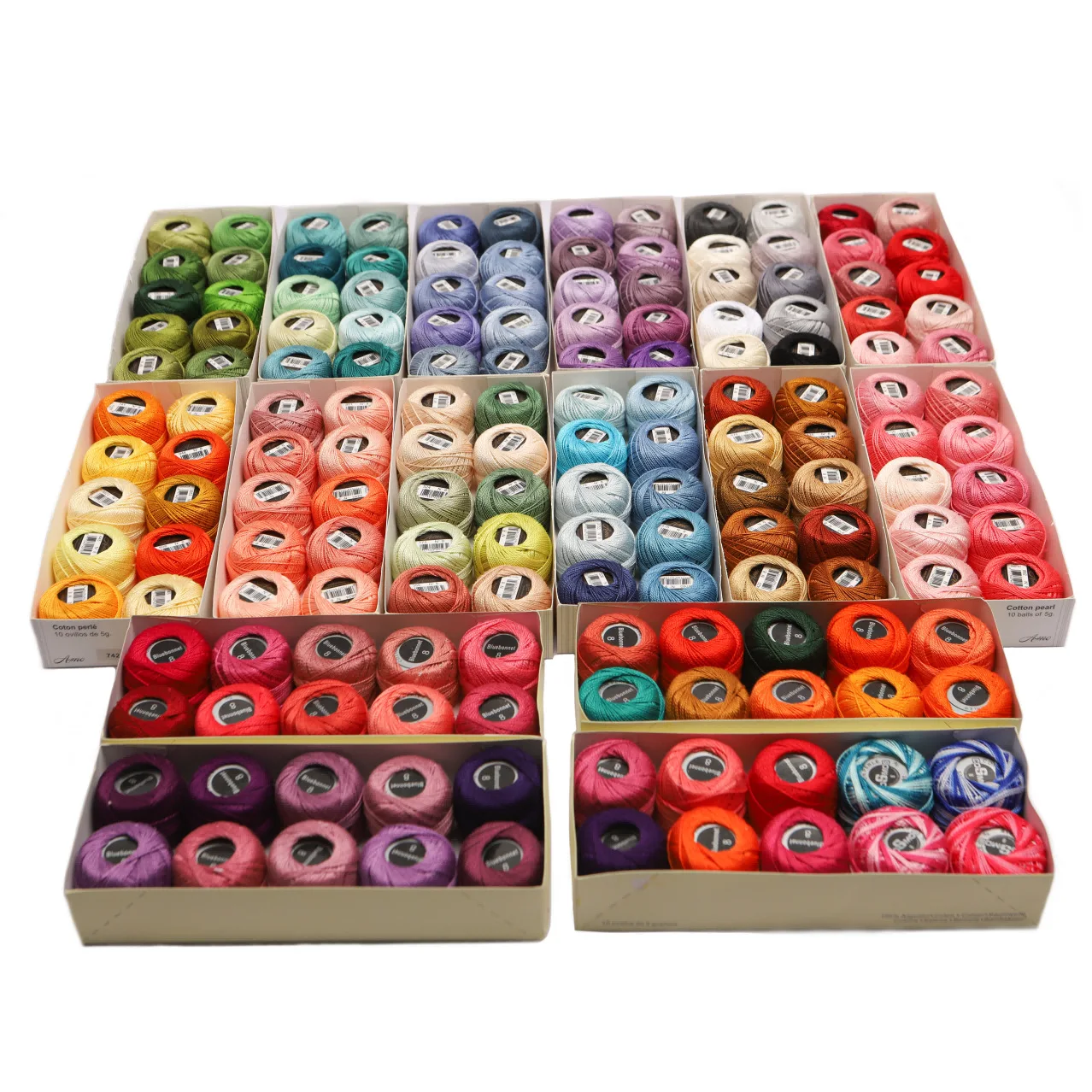 

Size 8 Crochet Thread Double Mercerized Long Staple Egyptian Cotton Pearl 70 Colors Available 10 Balls Box 43 Yards