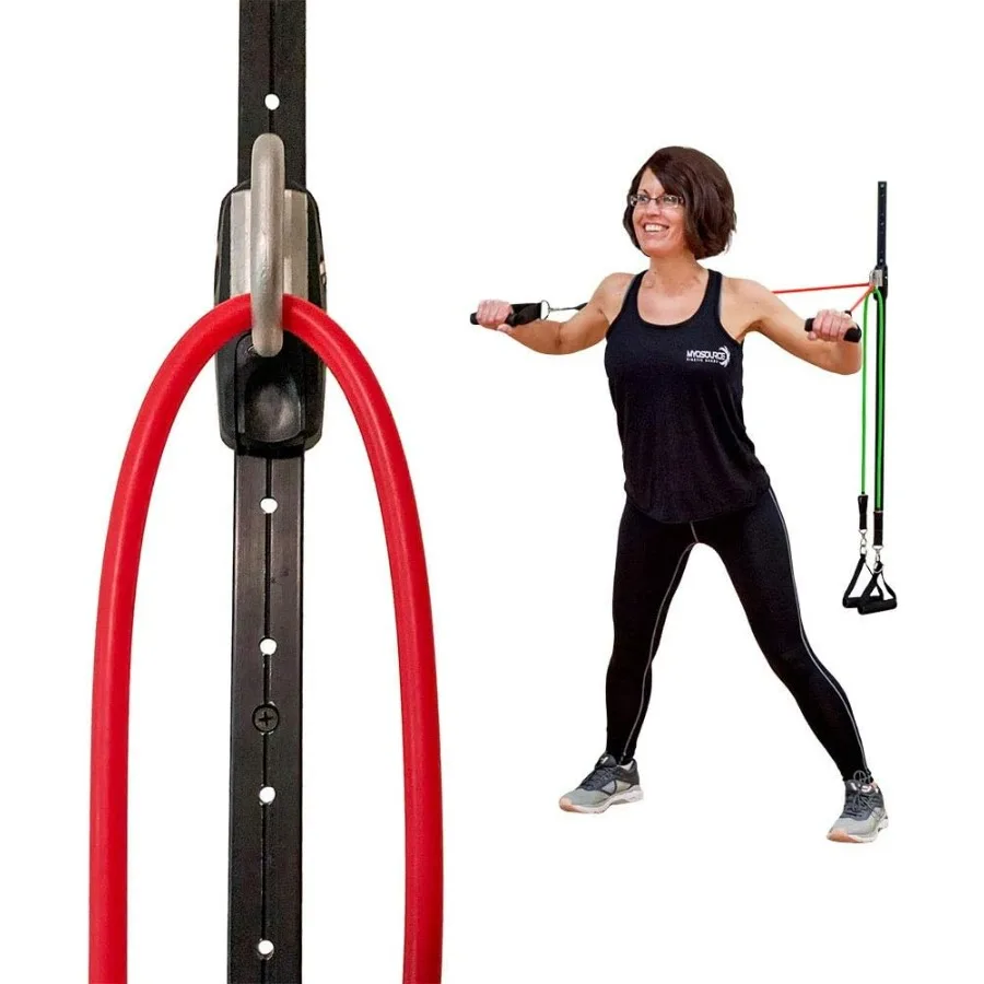 Space Saver Gym Resistance Bands Exercise Equipment for at Home Fitness Workout | Resistance Band Wall Anchor for Kinetic Bands