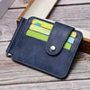 New Small Men's Wallet With Coin Pocket Card Slot Money Clip Dollar Banknote Slim Purse Zipper Cash Holder Bag A Metal Clamp 2