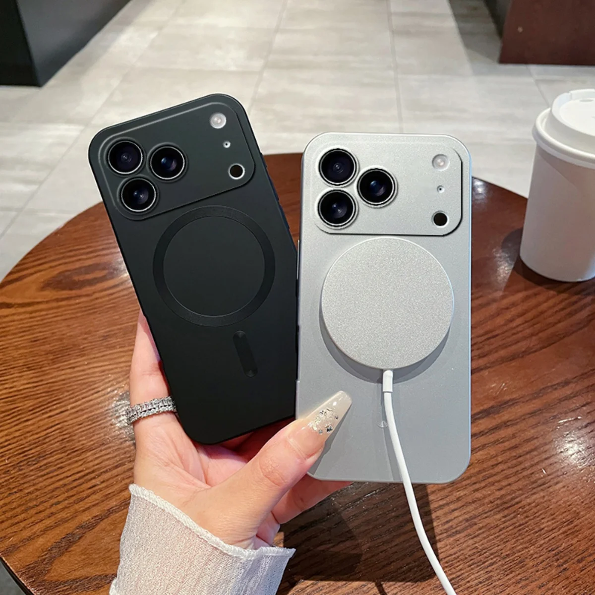 Metallic Magnetic Soft Case with Lens Protection and Wireless Charging Compatibility