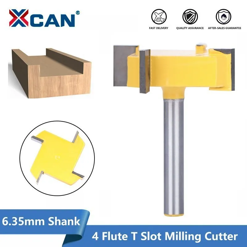 XCAN-1-4-Shank-T-Type-Slotting-Cutter-Router-Bits-5-Edge-T-Slot-Milling ...