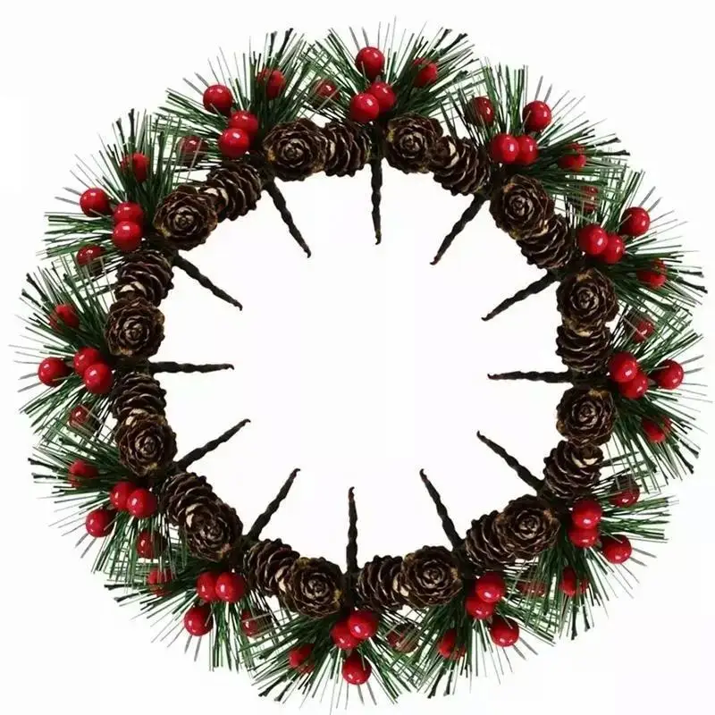 10Pcs Christmas Simulation Berry Pine Branch Decoration Christmas Pine Holly Branch Decor Home Holiday Decor GiftBox Accessories