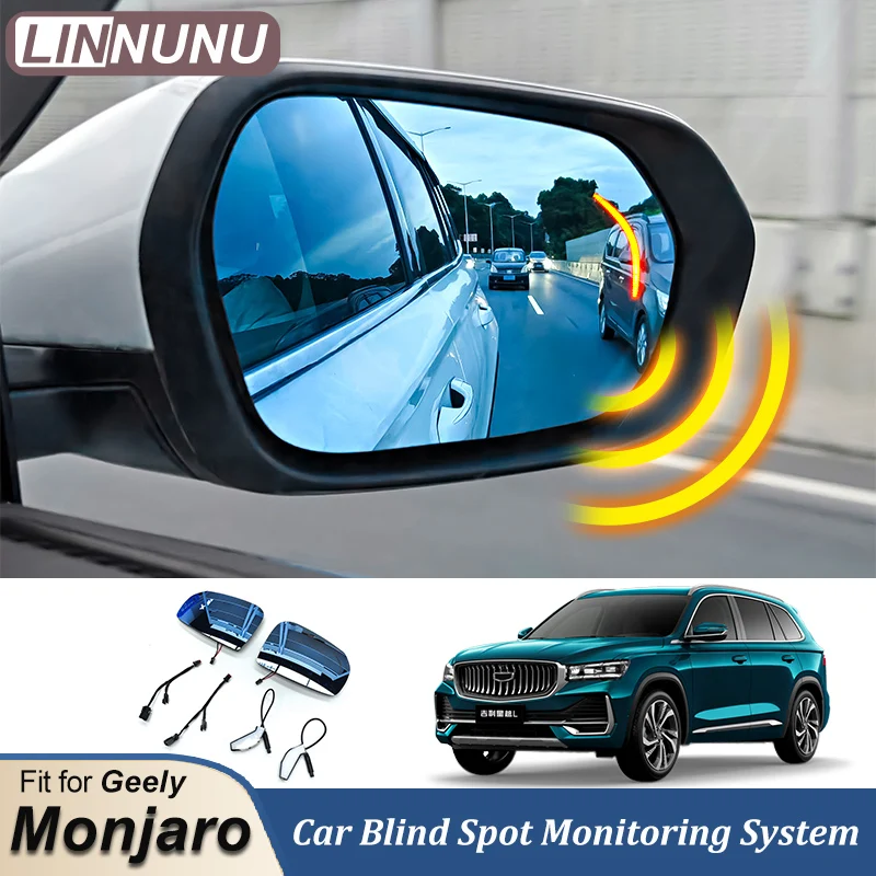 LINNUNU Car Blind Spot Monitoring System For Geely Monjaro Manjaro BSD 77G Millimeter Wave Sensor Radar Lane Change Drive Alarm