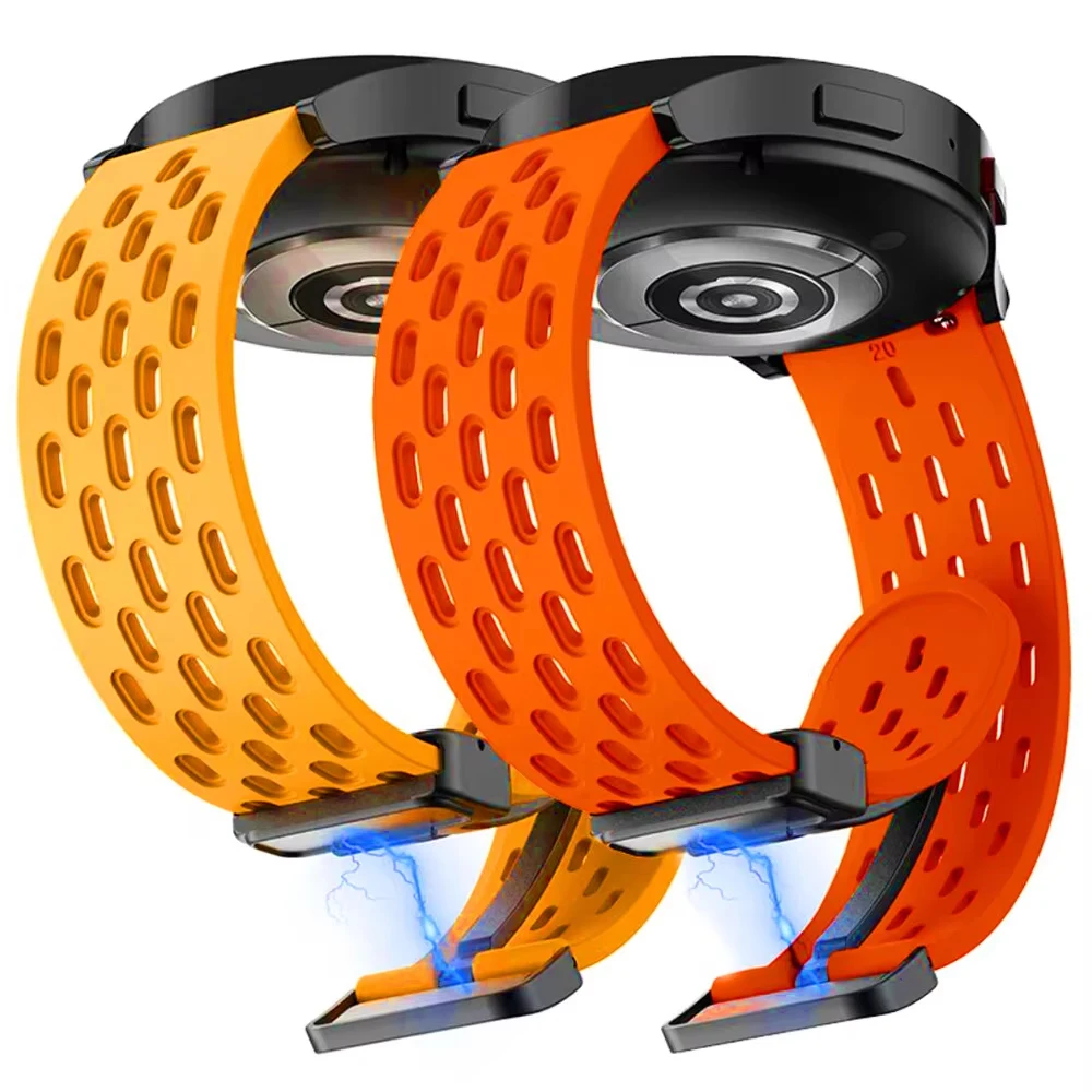 Versatile Silicone Strap with Magnetic Closure for Smartwatches - Available in Multiple Sizes