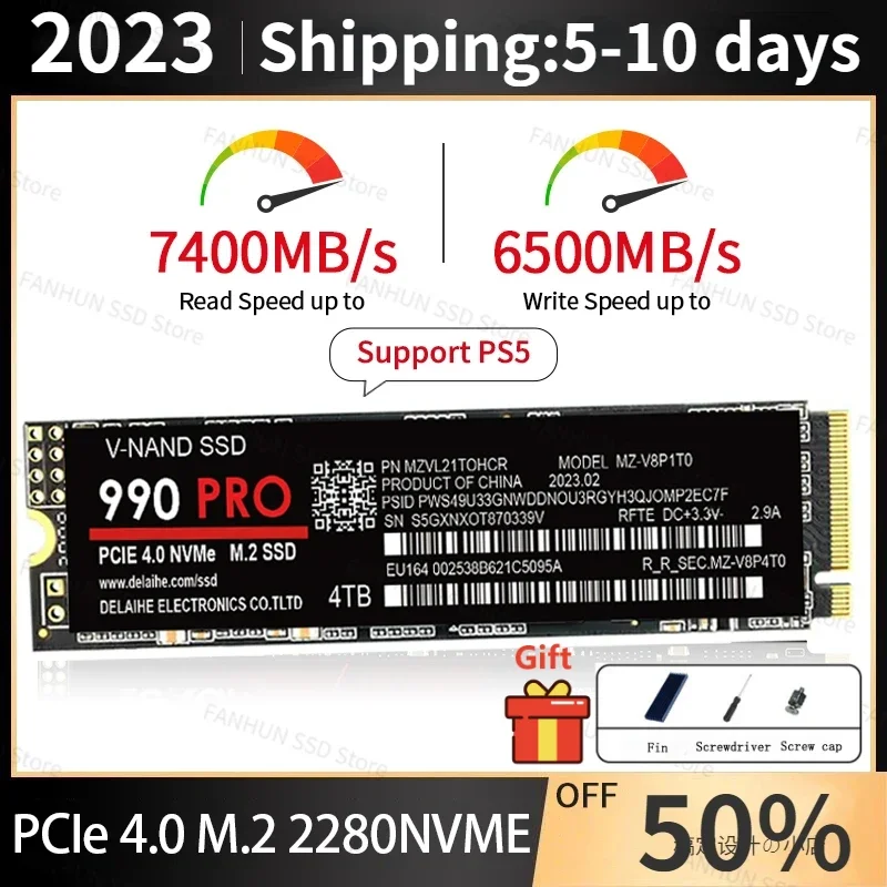

PS5 SSD 1TB with heatsink 990PRO 4TB 2TB 1TB Hard Disk Drive M2 NVME Interface Internal Solid State Hard Drive SSD Newest