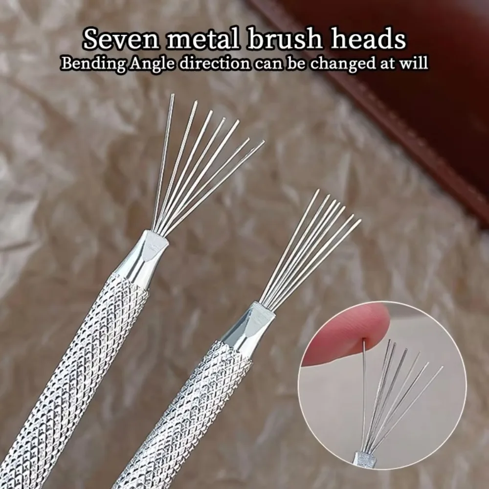 Description Picture 5 of itemStainless Steel 7-pin Nail Liner Nail Art Tools Stripe Lines Bendable Pins Nail Art Pens Gel Painting Ultra-thin Line Nail Brush