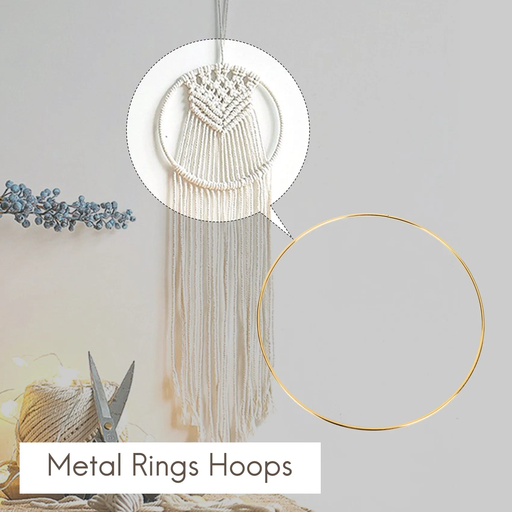 8pcs 8 Inches Dream Catcher Rings Metal Hoops Macrame Ring For Crafts And  Dream Catcher Supplies, G