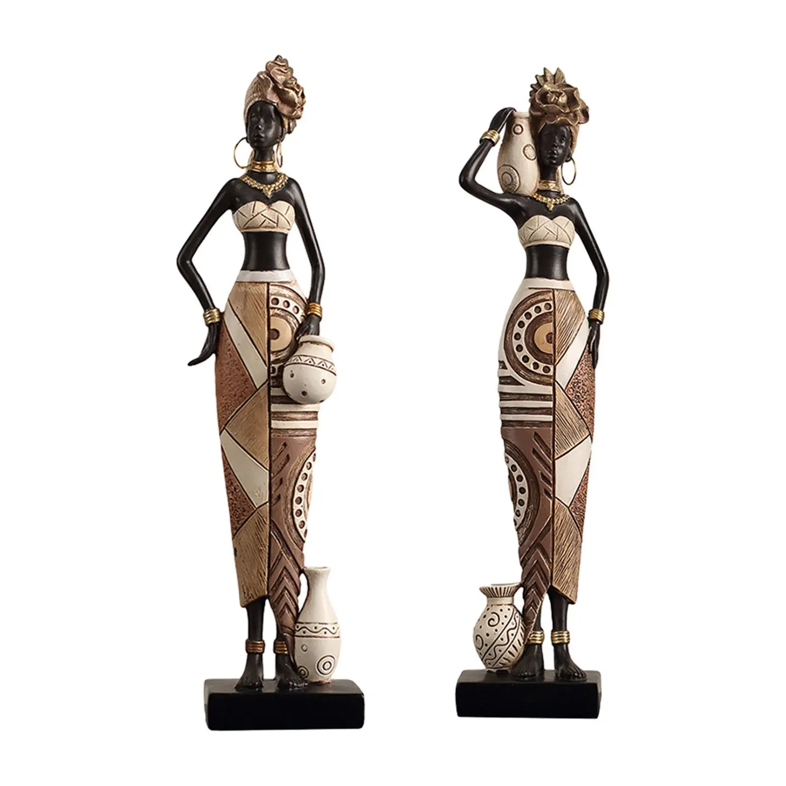 African Women Statue Shelf Living Room Housewarming African Art Sculpture