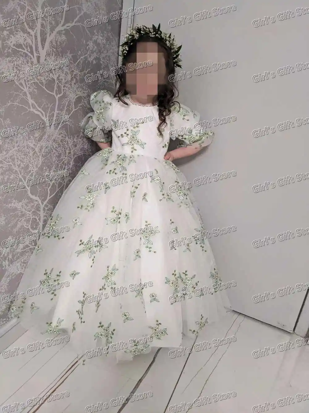 

Летние кружевные платья для девочек с вышивкой и цветами для свадьбы, сада, принцессы, малыша, круглый вырез, воздушный рукав, платье для первого причастия, для девочек