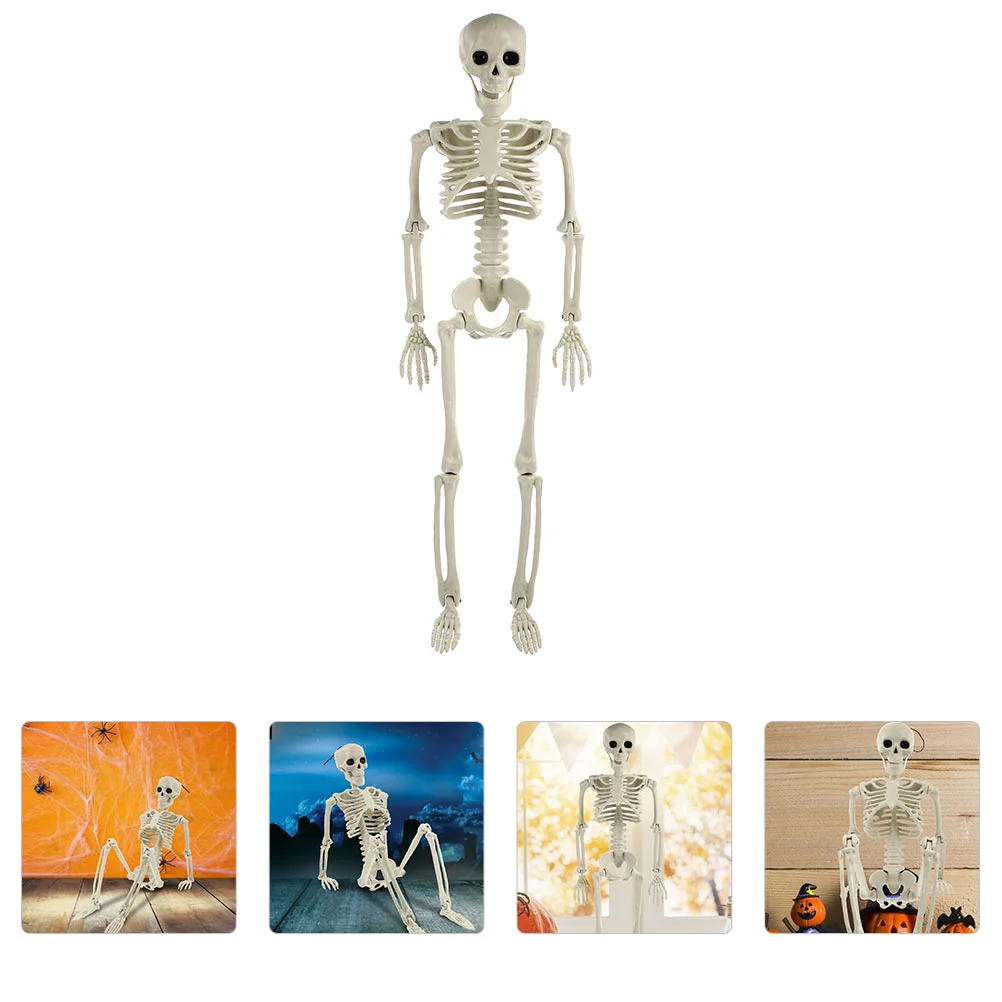 

Skeleton Bones Prop Spooky Creepy Halloween Decorations Skull Head Decor Skeleton Model Haunted House Ornament Full Body Skull