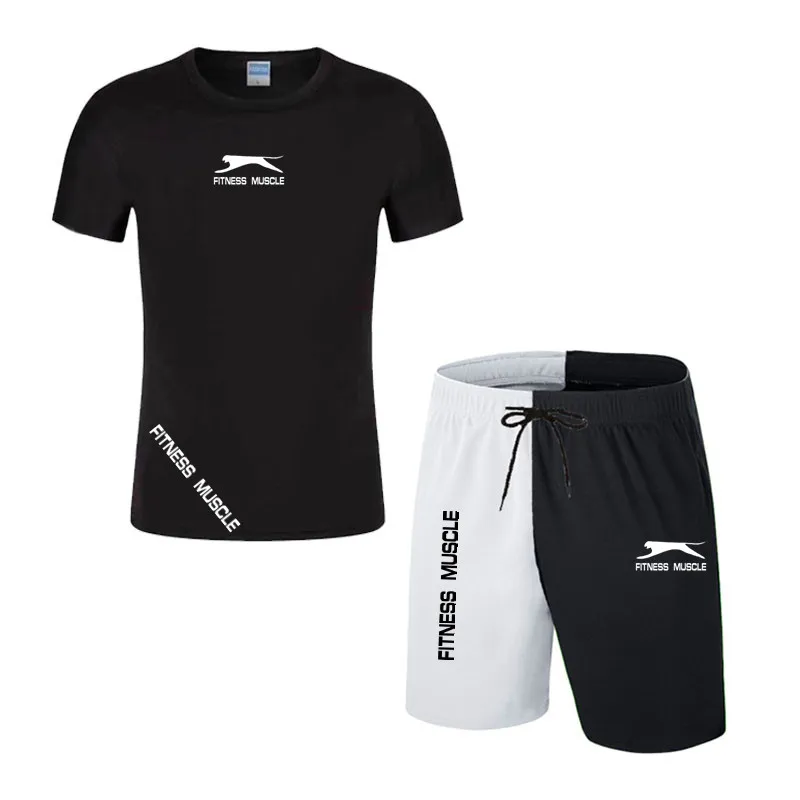 2022 Summer Quick Dry Suits Camicia A Maniche Corte + Pantaloncini Set Da Corsa Da Uomo Fitness Muscle Sport Suit Uomo Outdoor Jogging Sportswear
