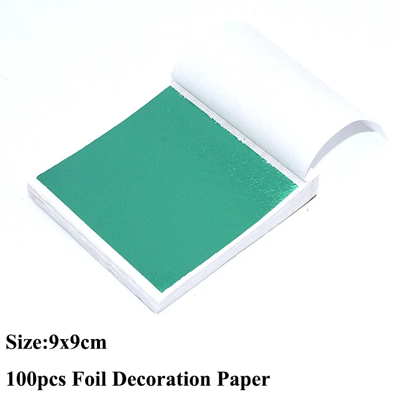 Imitation Gold Silver Copper Foil Sheets for DIY Crafts and Home Decoration - 100pcs