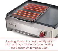 Gourmet Precision Electric Griddle, Indoor Grill, 200 sq. in, Nonstick Coating, Advanced Temperature Control, Stainless Steel, R 2