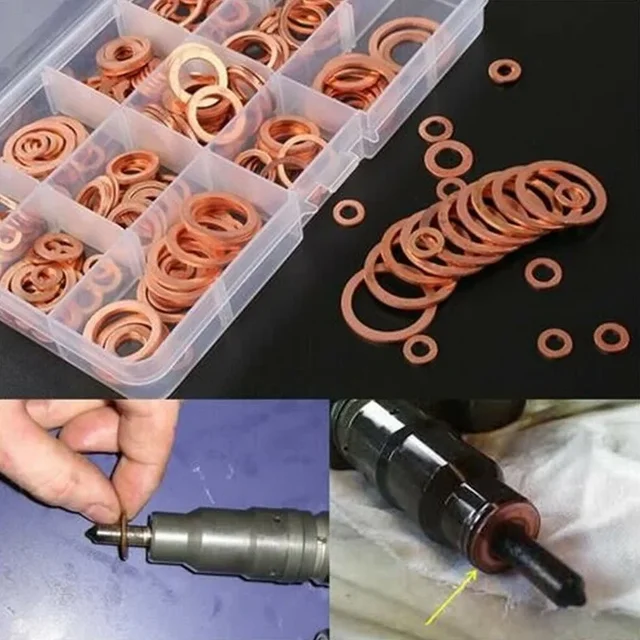 thumbnail image 2 of 280pcs Copper Washer Assortment - 12 Sizes Flat Ring Washers Kit 2 of 12