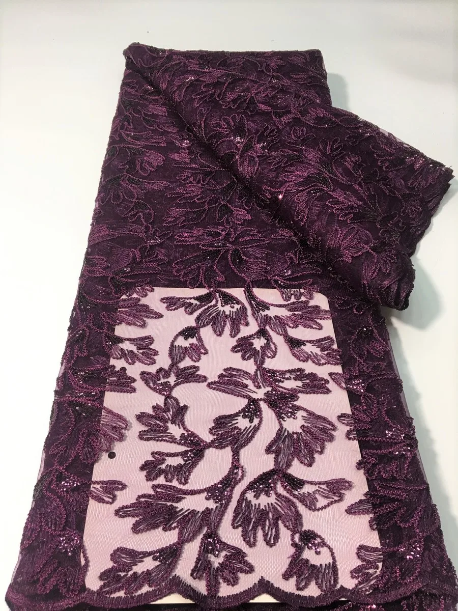 

Синяя африканская кружевная ткань 2022, Высококачественная нигерийская вуаль, кружевная ткань с блестками, французская Тюлевая кружевная ткань для свадебного платья LYX2213A