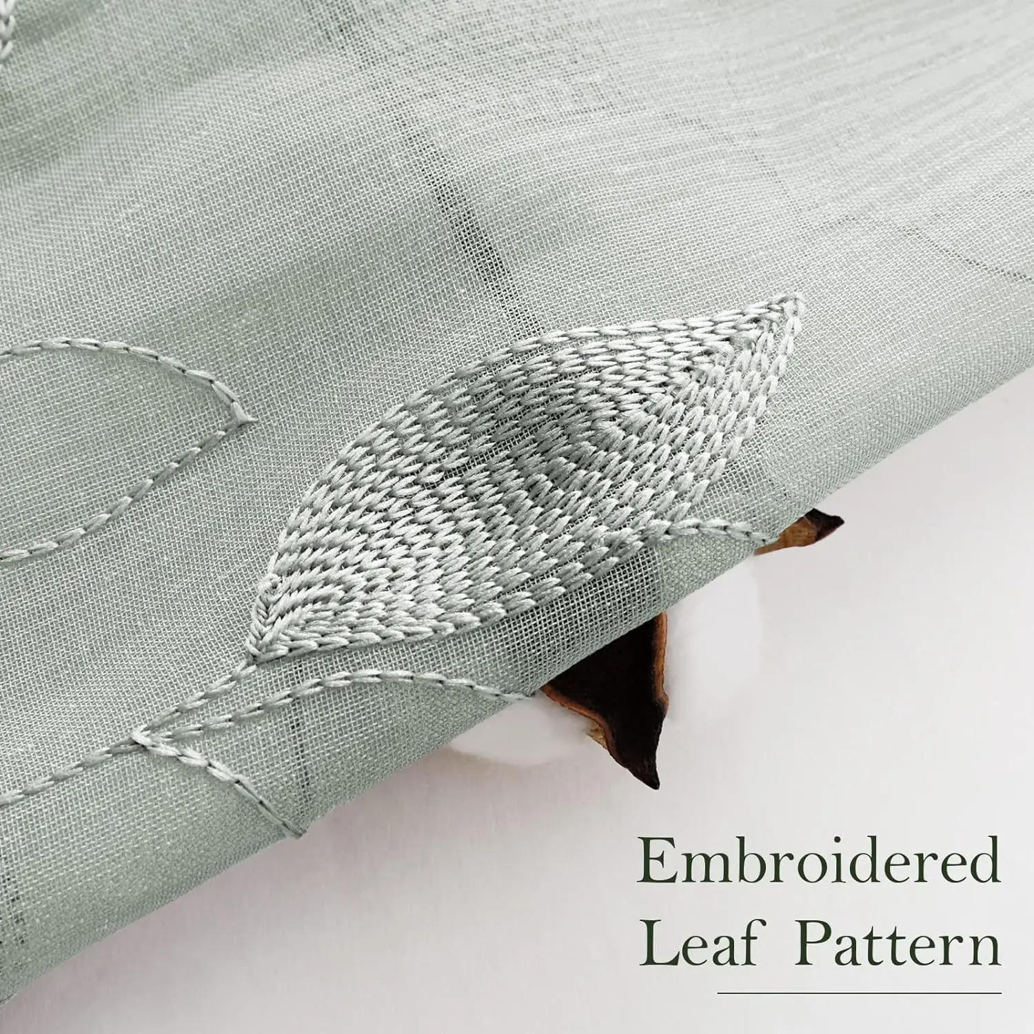 Embroidered Curtains with Transparent and Simple Embroidery for Bedroom and Living Room Decoration Curtains 5