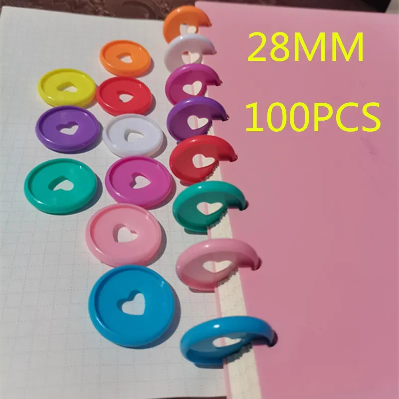 100PCS28MM plastic binding ring, mushroom hole loose-leaf binding button, DIY book ring CD buckle