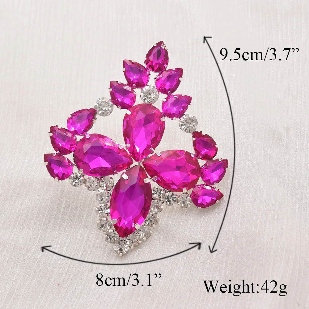 CUIER 9.5cm Oversize Rhinestone Big Stone Adjustable Rings Wedding Jewelry for Women Luxury Crystal Large Open Finger Ring Gift
