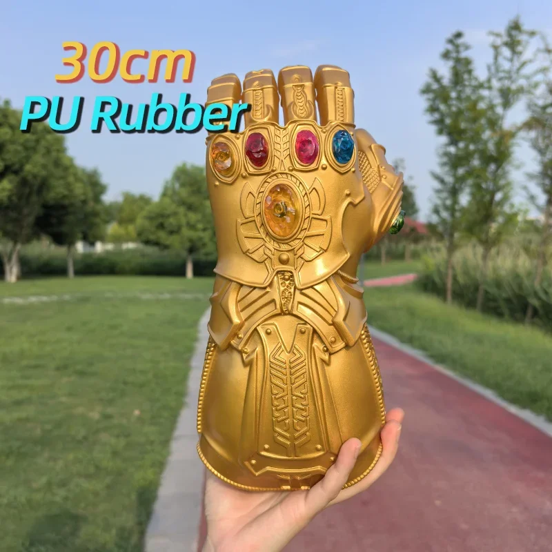 Superhero Gauntlet Golden Gloves with LED Light - Action Figure Cosplay Props and Halloween Gift
