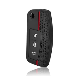 Silicone Car Key Case Cover and Holder - Ford Series (Black)