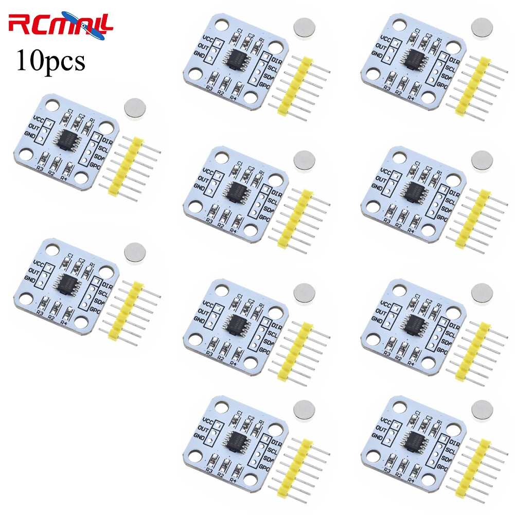 

10Pcs AS5600 Magnetic Encoder Module 12 Bits High Precision Non-contact Magnetic Induction Angle Measurement Module for Arduino