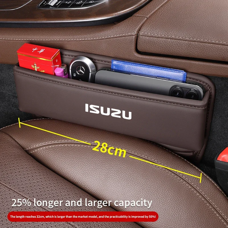 ISUZU D-MAX V-CROSS Mu-X TAGA용 가죽 카시트, 갭 틈새 슬롯 보관함, 정리함 자동차 인테리어 액세서리