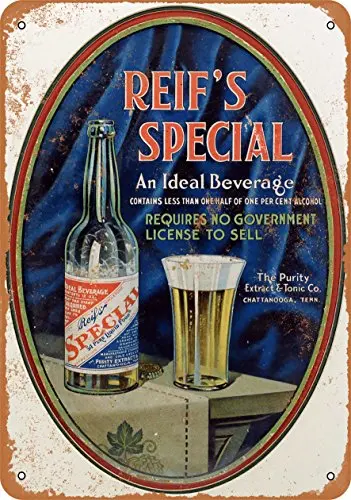 금속 사인 1902 Reif의 특별한 무알코올 맥주, 빈티지 룩