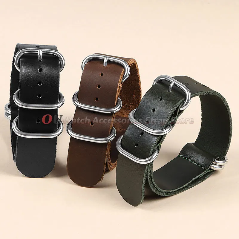 Vintage Genuine Leather Watch Bands - Premium Adjustable Replacement Accessories