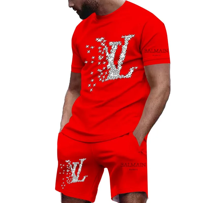 2025 Men's and Women's Fashion Leisure High Quality 3D Printed T-shirt Set New Product 4