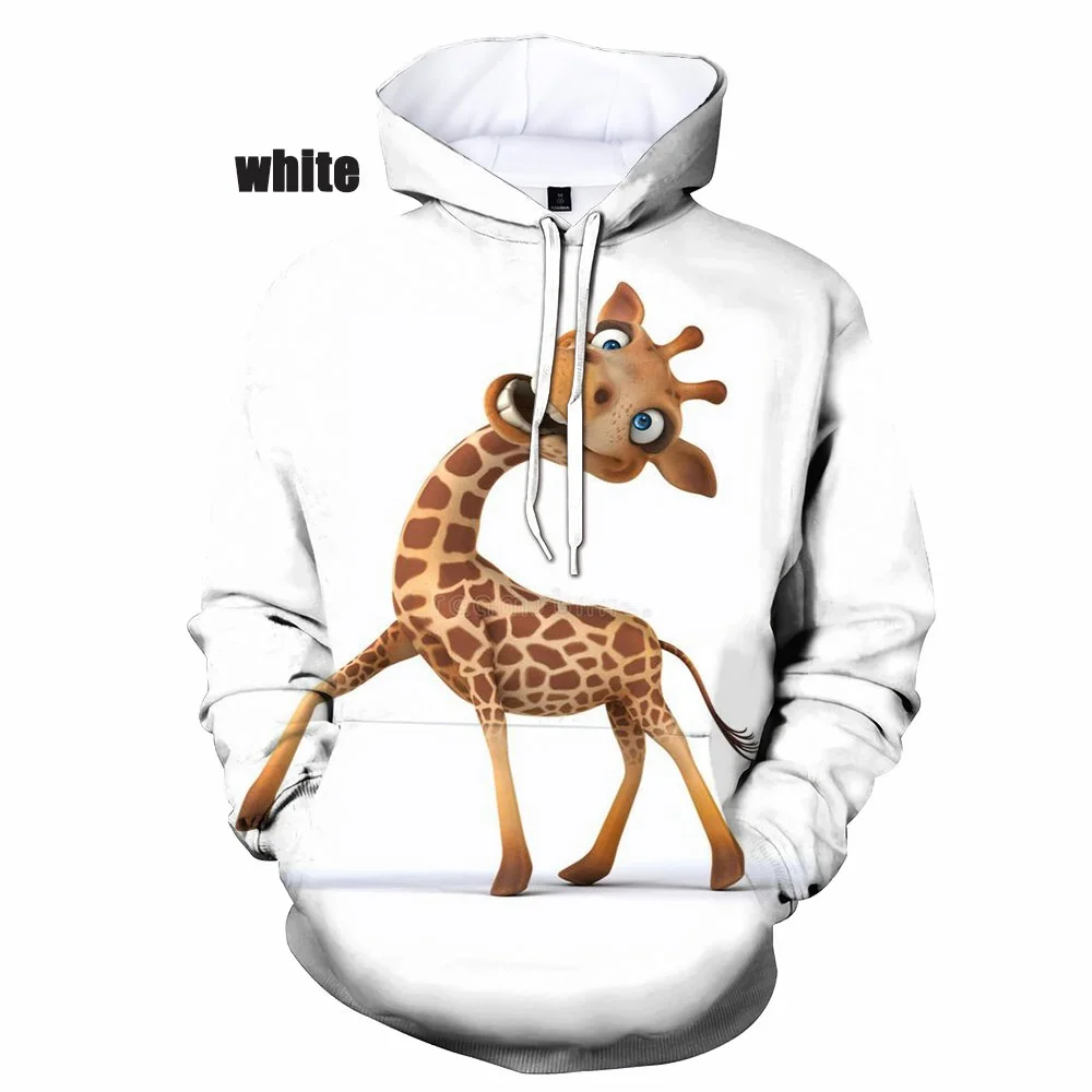 

2022 Giraffe 3D Printed Men Women Hooded Funny Kawaii Giraffe Printed Pullover Streetwear Harajuku Tops Size XS-5XL