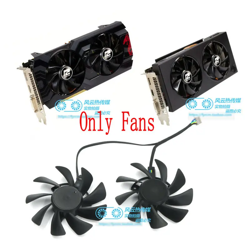 

New Original for PowerColor RX570 590 RED DRAGON Graphics Video Card Cooling Fan T129215BU