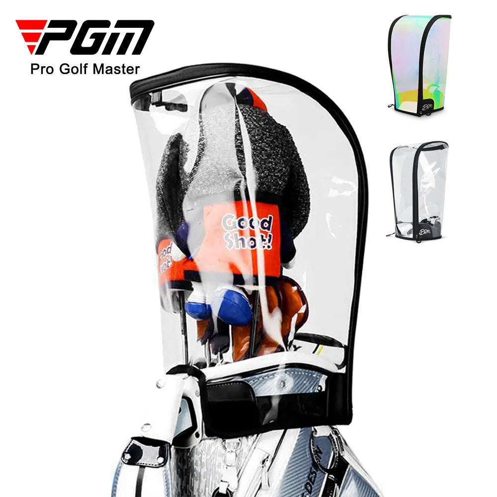 PGM Universal Golf Bag Cap Waterproof Dustproof Protect Hat Cover Adjustable Magic Stick Laser Colorful Transparent QB072 golf bag cover