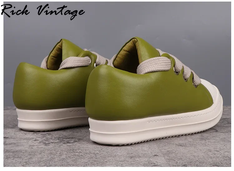 Rick Vintage Chunky Sneakers Women Pudgy Casual Shoes RO Platform Sports Shoes Real Leather Men's Fashion Sneakers Large Size 46