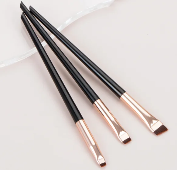 3Pcs Blade Eyeliner Brush Eyebrow Brush Portable Flat Fine Eye Liner