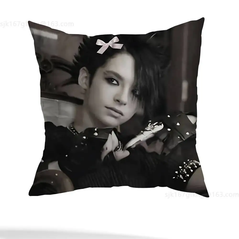 T-Tom Pinteritz Bill Kaulitz Kissenbezug, quadratisch, doppelseitiger Druck, kurzer Plüsch-Sofa-Kissenbezug, Schlafzimmer-Nachttischkissen – Detail 4