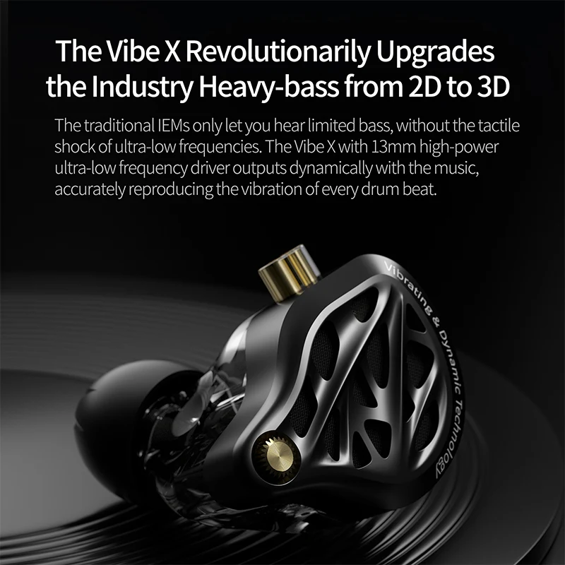 รูปสินค้า หูฟังเสียงเบส HiFi ไดรเวอร์ 13 มม. KZ Vibe X