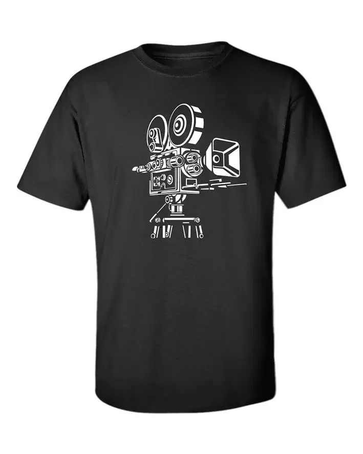 

Retro Film Camera T-Shirt Cinemascope Vintage Movies Cinema Old Classic Men Tee