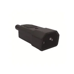 Durable Industrial Grade Copper Power Plug Socket - Black, 10A 250V, Removable Design - PDU UPS Plug (C14)