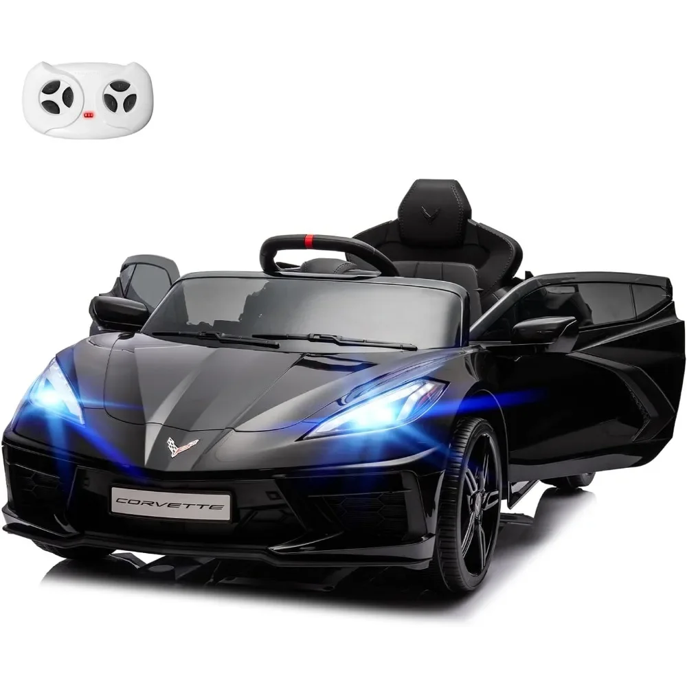 

Electric Car for Kids 12V Licensed Chevrolet C8 Ride On Car Remote Control Bluetooth Music 4 Shock Battery Powered Roadster