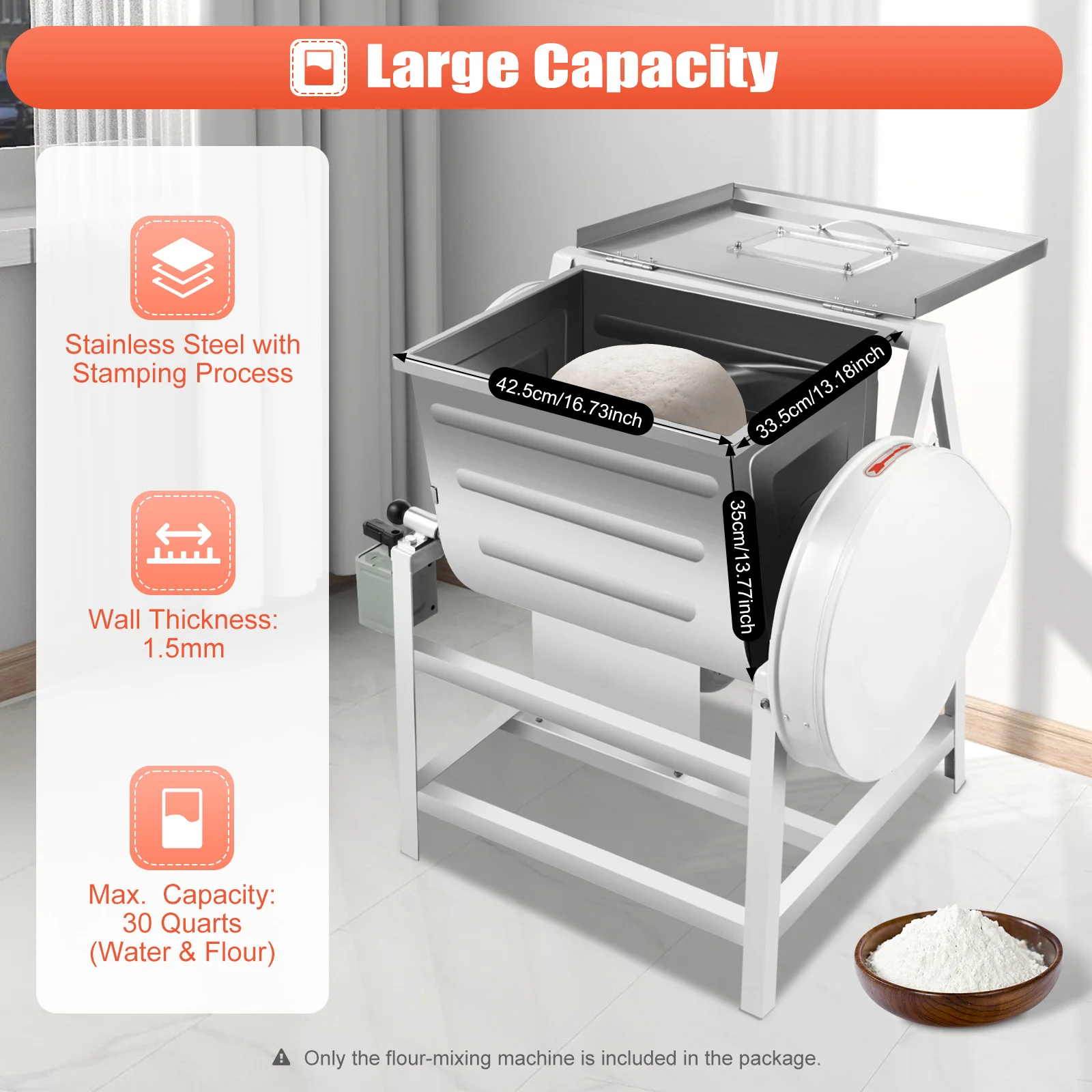 Commercial Electric Dough Mixer 30QT 110V Stand Mixer