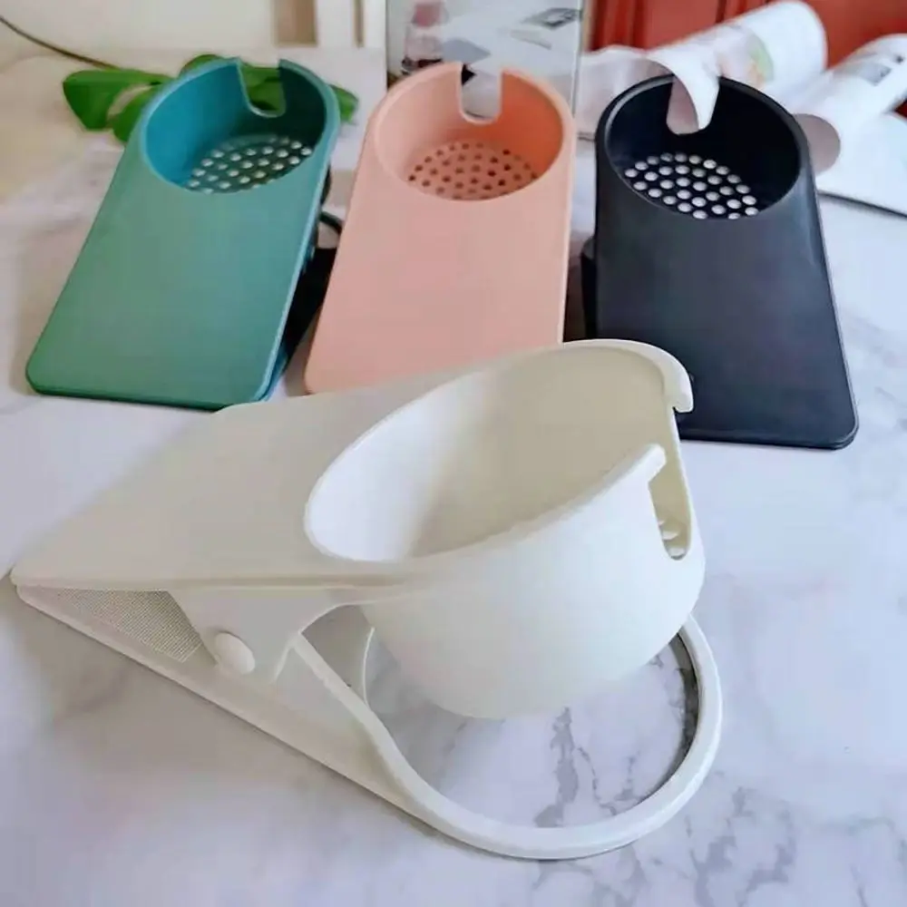 Fashion Anti-spill Cup Holder Portable Black Storage Rack Plastic Table Edge Clamp Office
