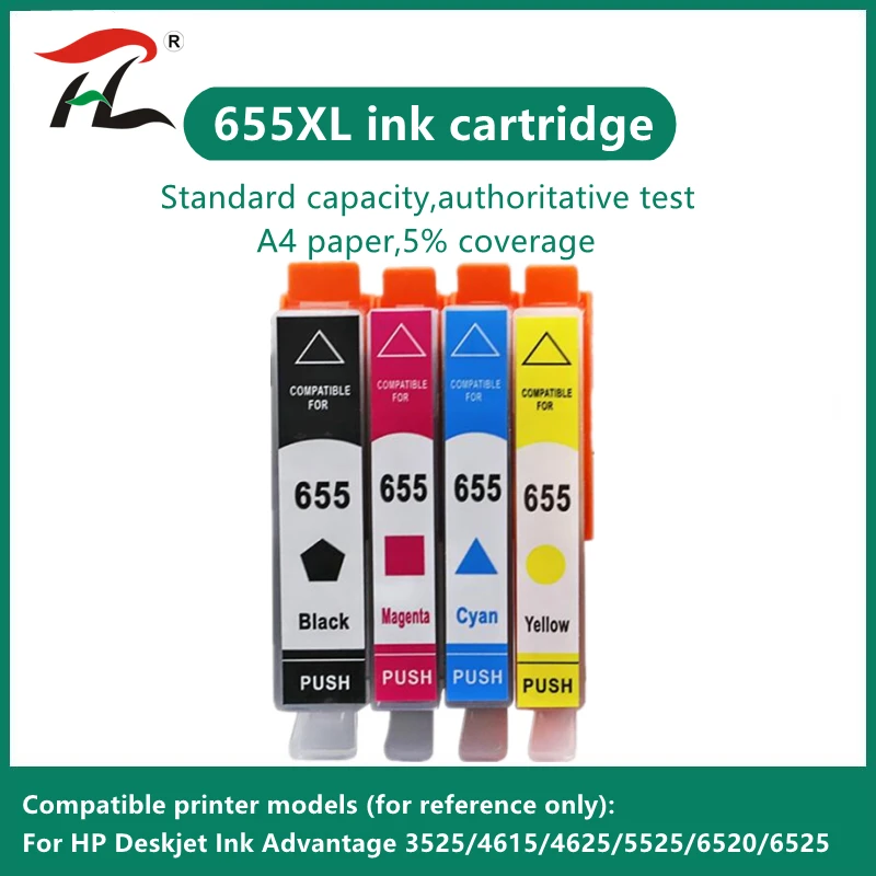 

655XL ink cartridge Replacement For HP655 Cartridge For HP 655 Deskjet 4615 4625 3525 5525 6520 6525 6625 Printer Kit