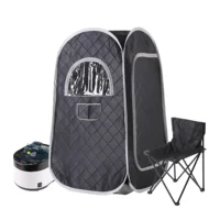 Portable Steam Sauna Personal Home Sauna Tent with 4L 1400W Steam Generator Remote Control & Foldable Chair Indoor Sauna Spa 1
