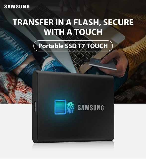 Original SAMSUNG SSD T7 Touch 2TB USB 3.2 Gen 2 Type C External 