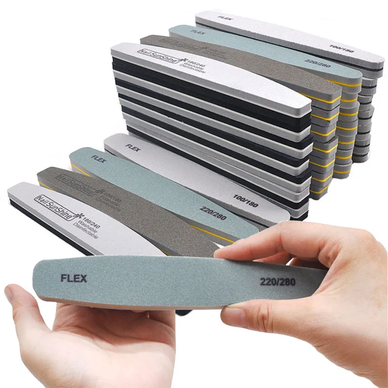 

5 шт./партия, двусторонние пилки для ногтей, зернистость 100/180/220/240