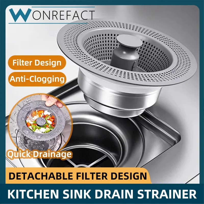 Bathroom Stainless Steel Sink Drainage Filter Pop-up Leak-proof Plug Embedded Filter Detachable Basket Sink Food Catcher sink filter sink strainer hair drain catcher kitchen sink strainer washbasin plug washbasin leak plug