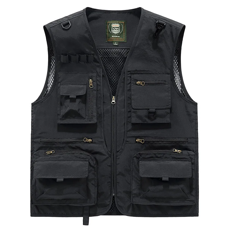 Work Vest Multi Pocket Clothes Men Sleeveless Jacket Denim Luxury Men's Clothing Hunting Camping Large Size Casual Man Fishing
