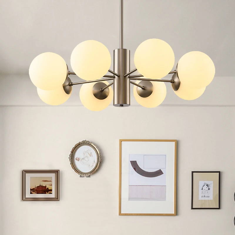 

Nordic Led Chandeliers Living Study Dining Room Lamp Modern Creative Bedroom Magic Bean Chandelier Home Indoor Lighting Fixtures