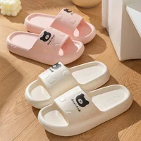 Soft Sole Anti Slippers Women's Summer 2024 New Home Bathroom Bathing Thick-soled Couple Cartoon Slippers Men's Summer 2